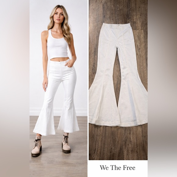 We the Free, CHA CHA Crop Bell Pant, Avant-Gard Design, Throwback, EUC,Size 25 - Picture 4 of 8